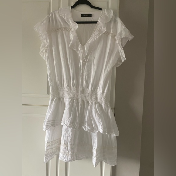LAUREN Ralph Lauren White Summer Dress Size 12 - Picture 4 of 7